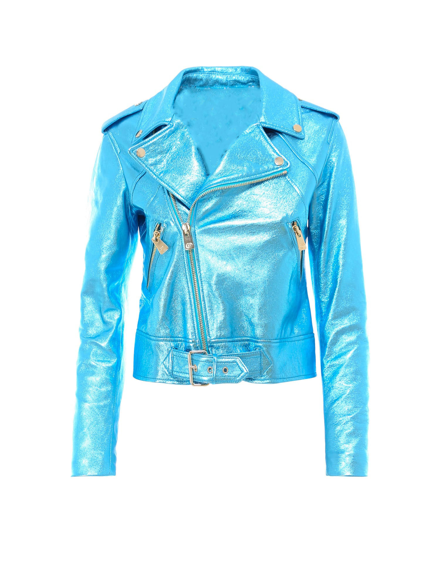 metallic blue jacket