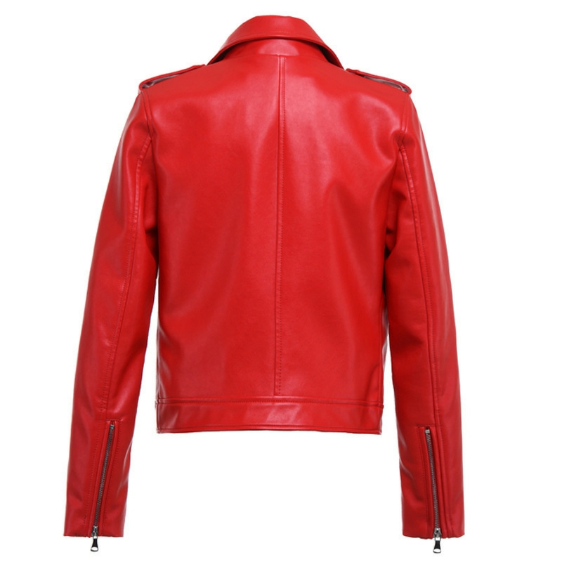 long red pleather jacket