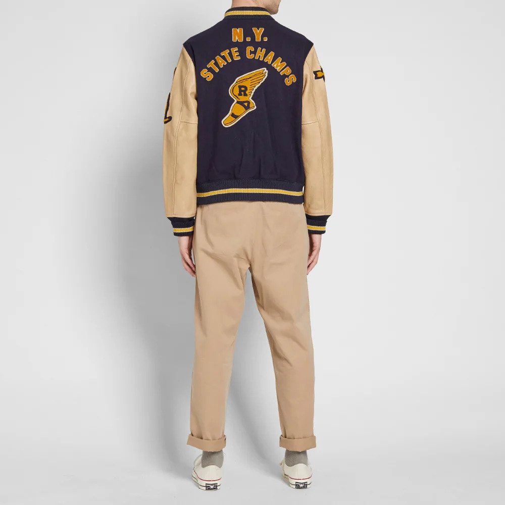 polo ralph lauren faux shearling baseball jacket