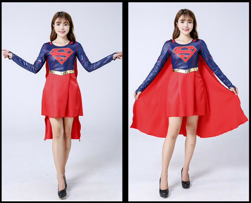 Supergirl Costume Halloween Party Fancy Dress Outfit Jackets Maker