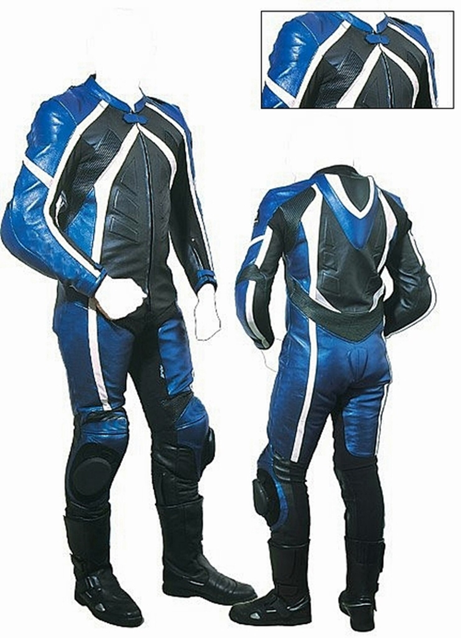 Black And Blue Motorcycle Leather racing jacket - Jackets Maker