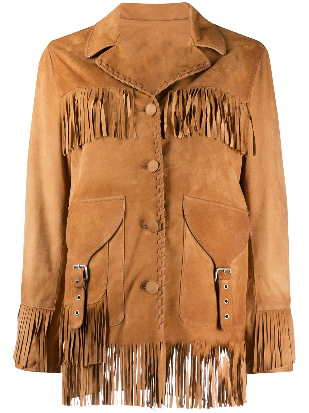Western Cowboy Suede Leather Fringed Jacket - Jackets Maker