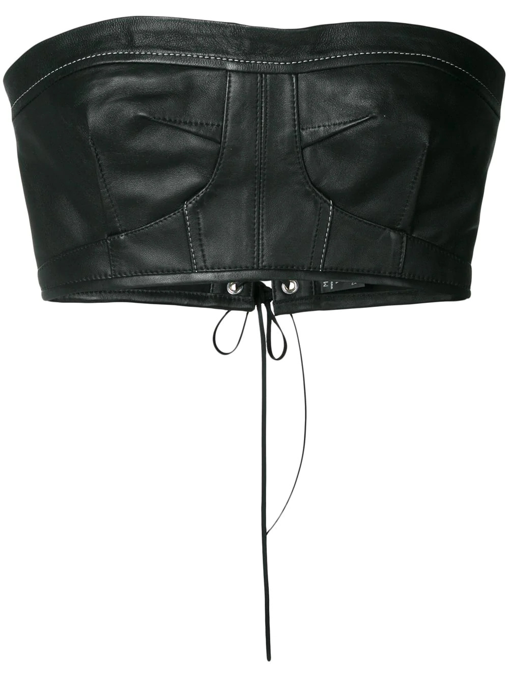cropped leather bustier