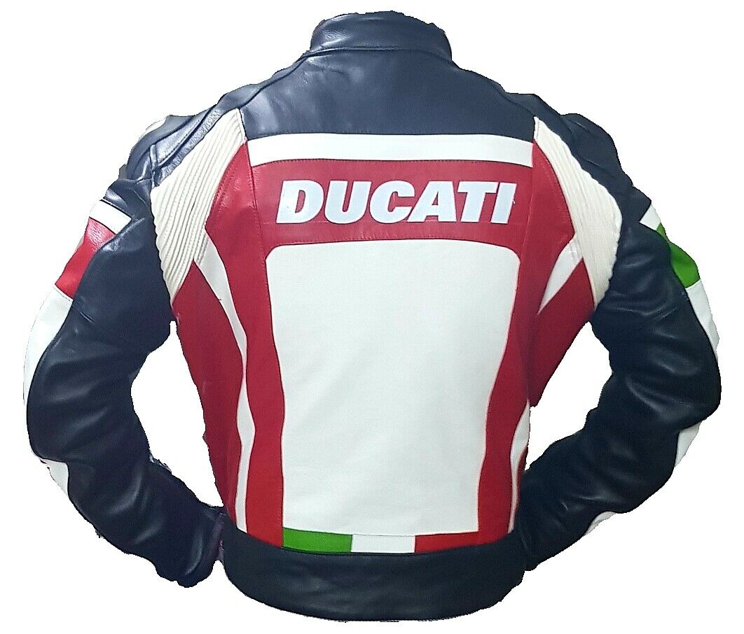 Ducati Red And Black Racing Motorcycle Leather Jacket - Jackets Maker