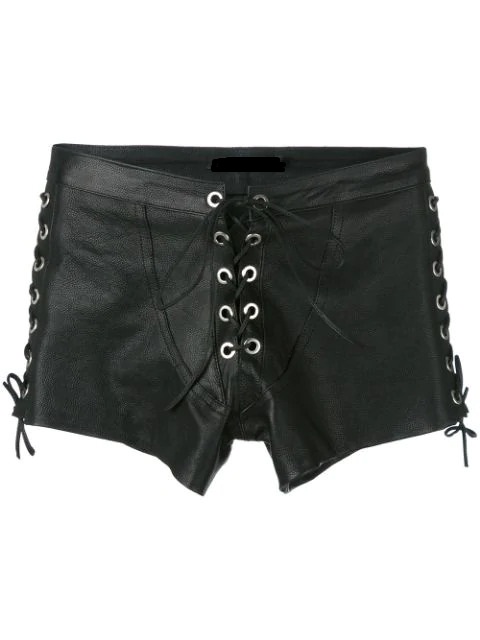 Lace Up Leather Shorts Jackets Maker - Black Lace Up Leather Shorts Lace Up Leather Shorts Jackets Maker - Black Lace Up Leather Shorts