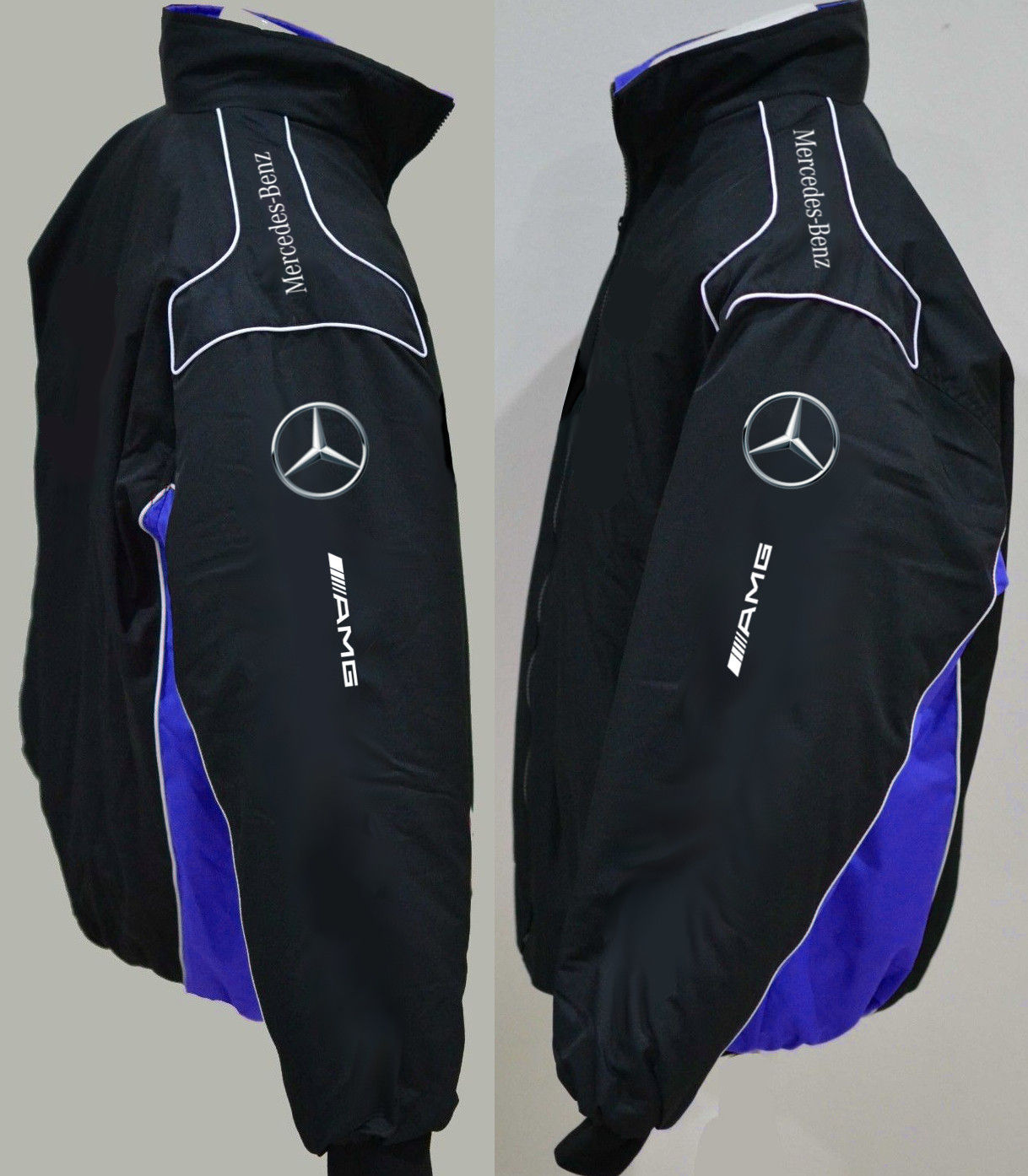 Mercedes Benz Amg Blue And Black Wind Breaker Jacket Jackets Maker