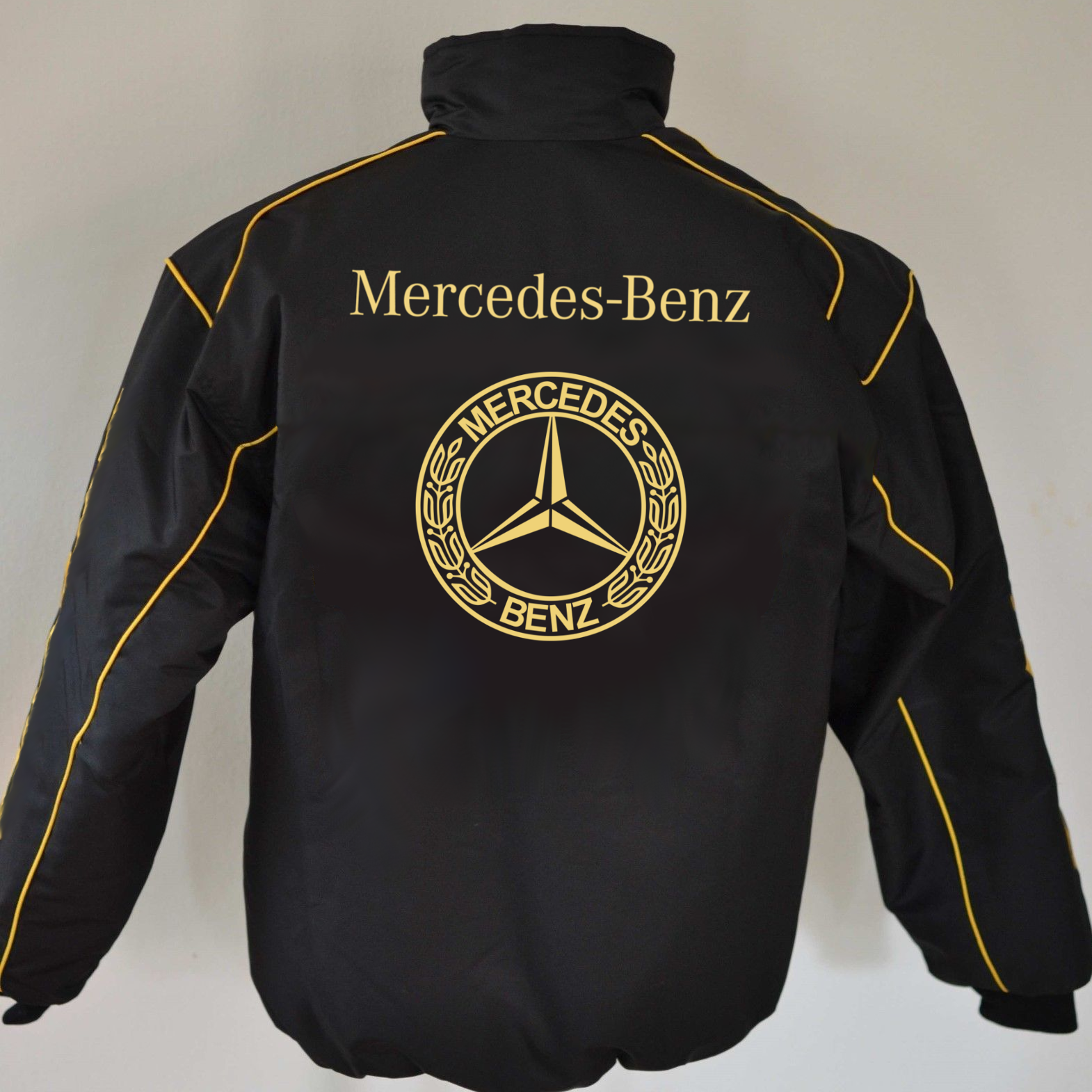 Mercedes Benz Black And Golden Car Wind Breaker Jacket Jackets Maker