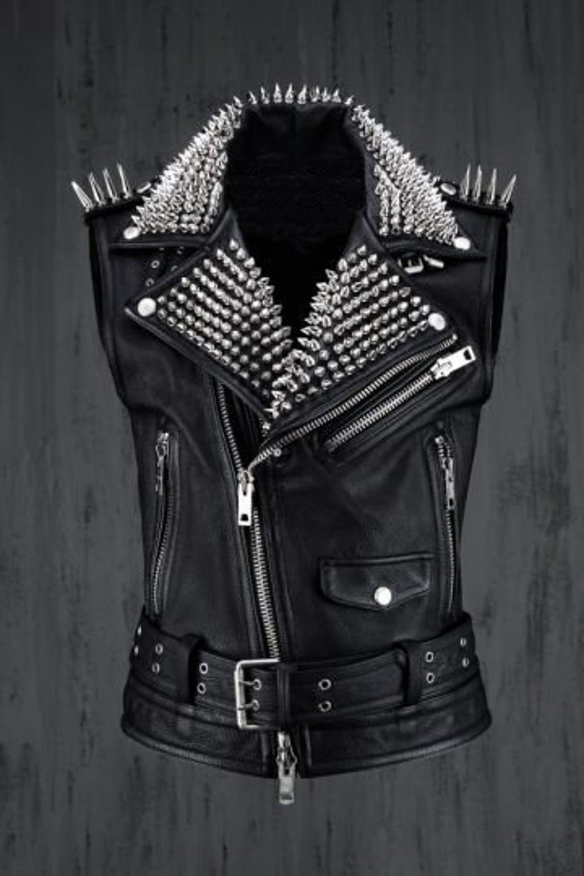 spiked leather jacket