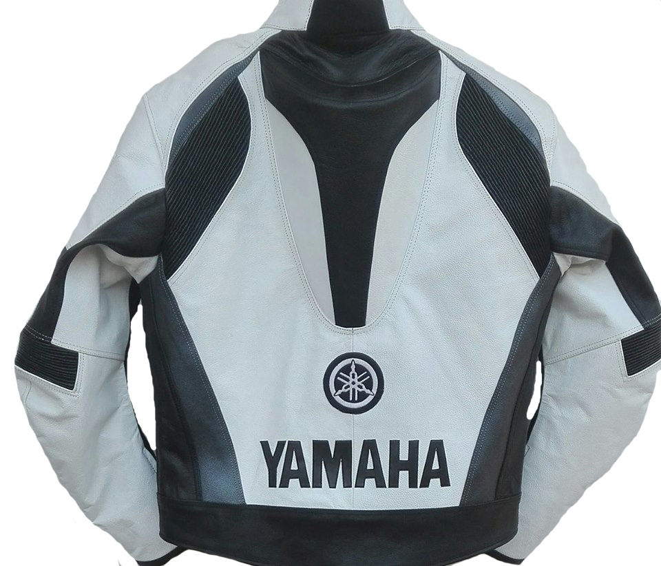 Yamaha Motorcycle White And Black Racing Leather Jacket ...