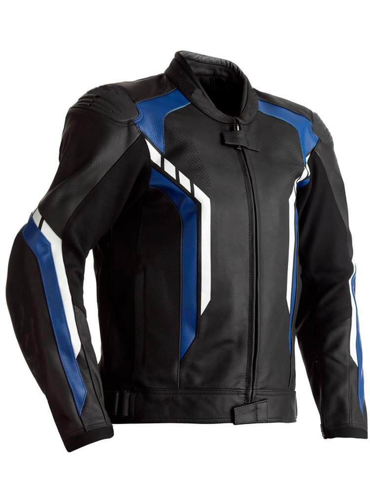 Motorcycle black And blue Leather jacket - Jackets Maker