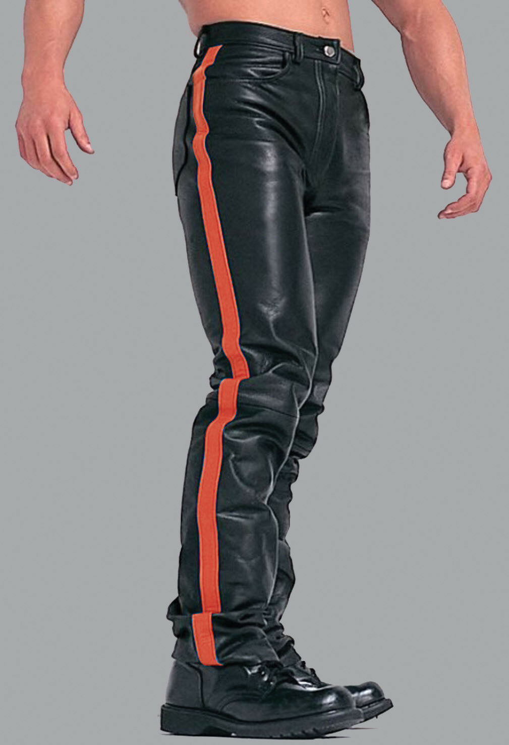 red biker pants