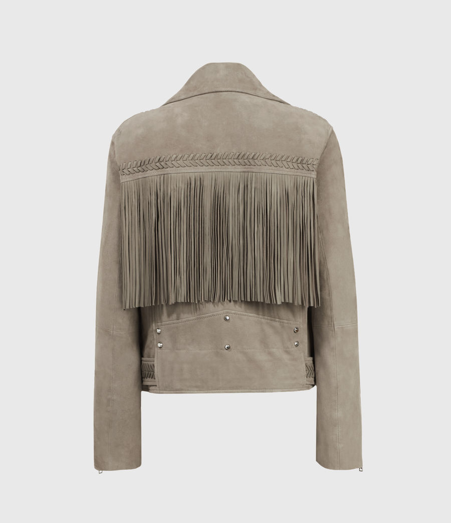 Taupe Brown Suede Leather Biker Jacket - Jackets Maker