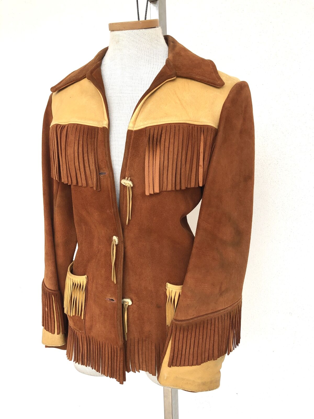 Vintage 1970s Suede Leather Western Fringed Jacket - Jackets Maker