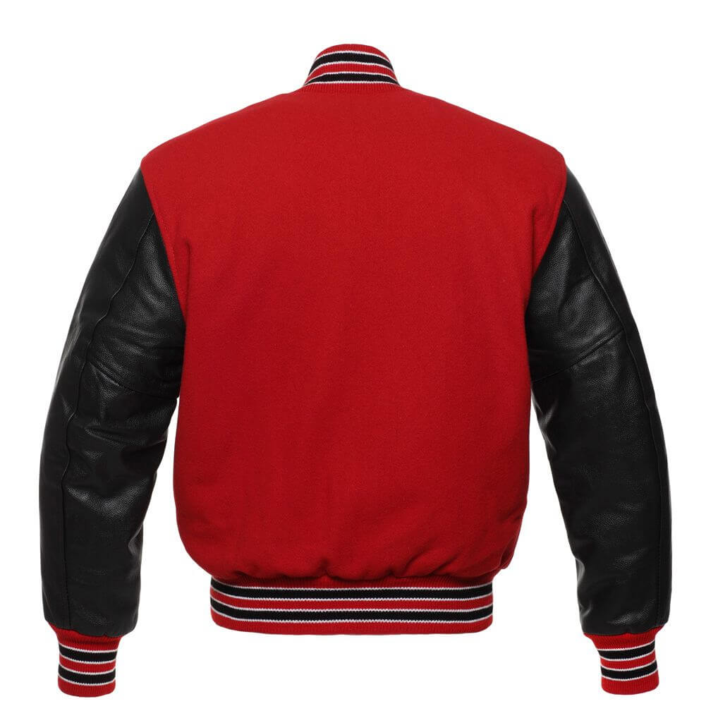 Red and Black Varsity Letterman Baseball Jacket - Jackets Maker