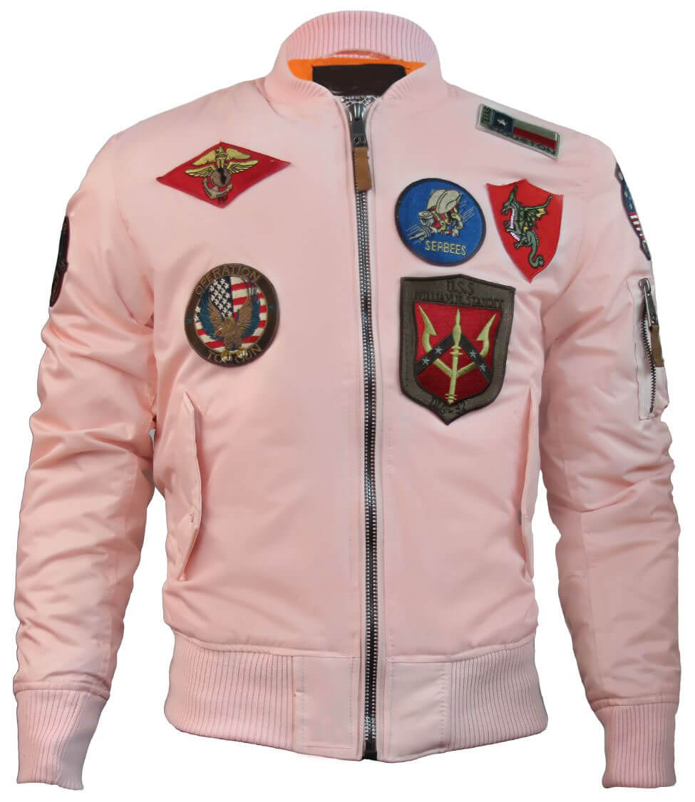 pastel pink bomber jacket