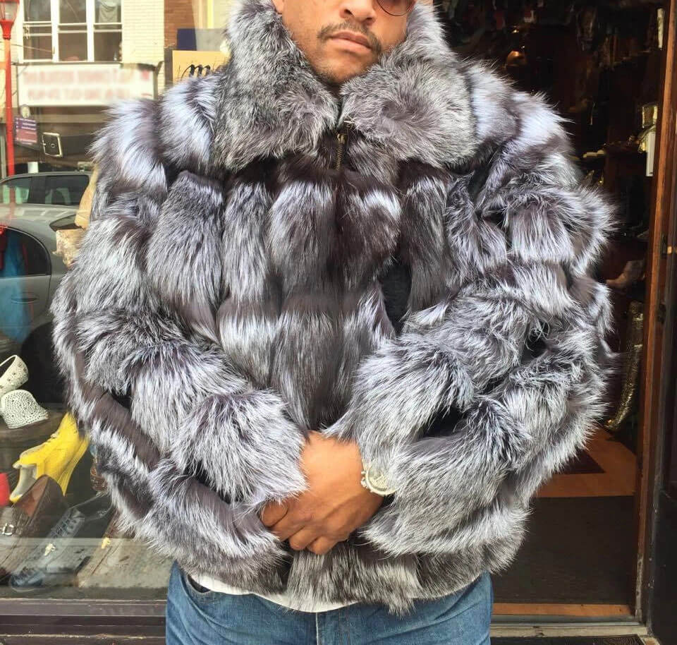fox fur bomber jacket