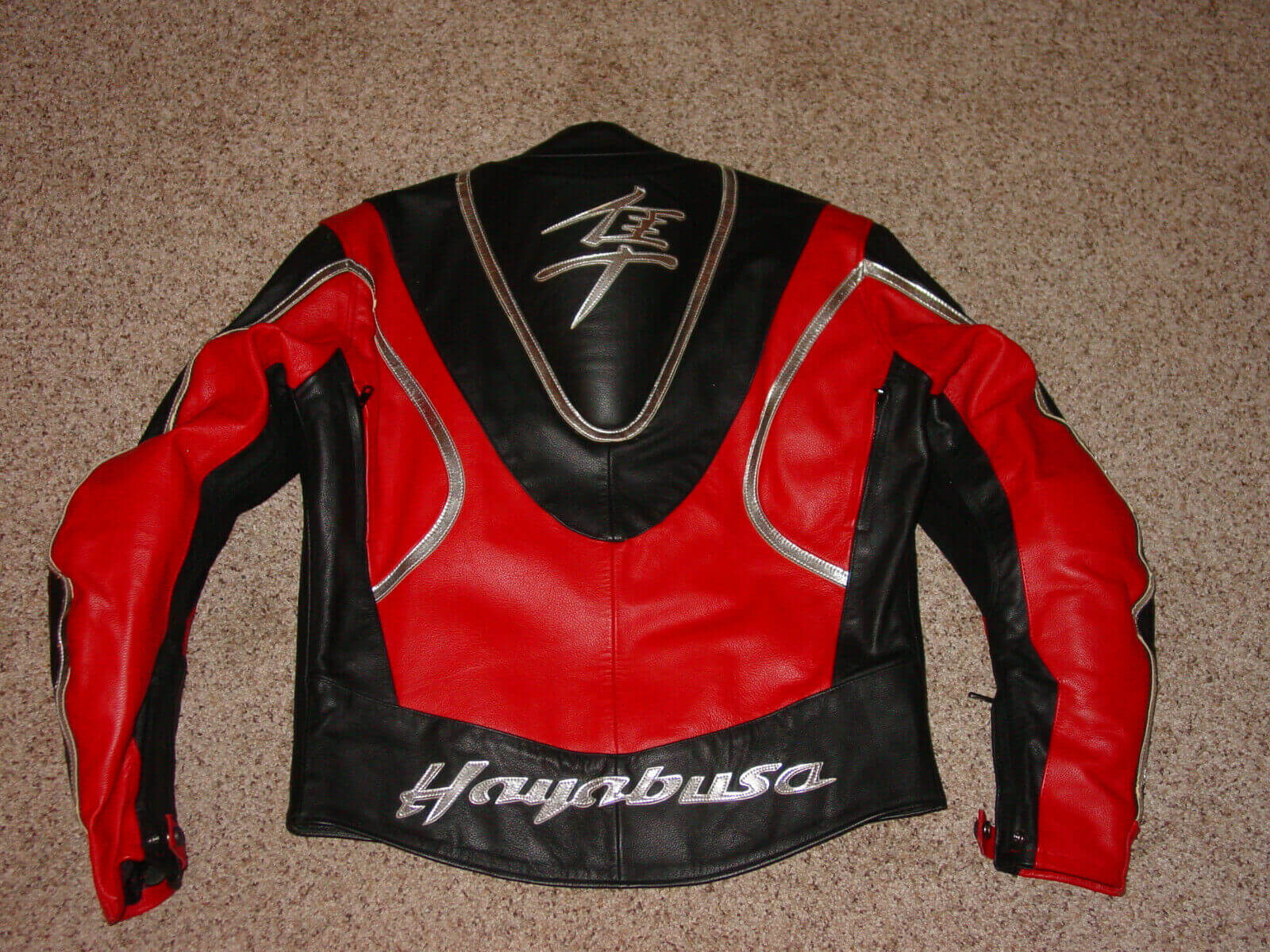 Suzuki Hayabusa Motorcycle Red Leather Jacket - Jackets Maker