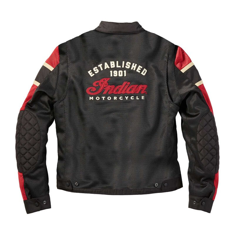 Black Indian Motorcycle Racing Mesh Jacket - Jackets Maker